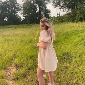 Cream Puff Sleeve Dress size Large